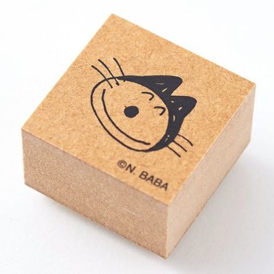 【11ぴきのねこ】木製スタンプ（のらねこ/かお）9283