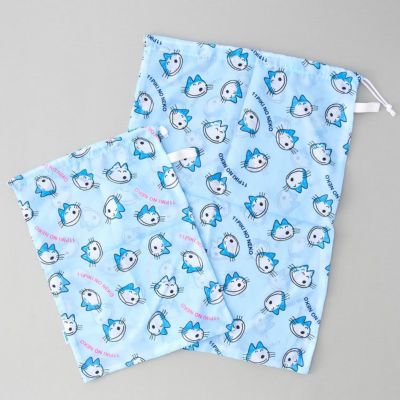 最高 11ぴきのねこ】トラベル巾着セット（ブルー）9009 弁当箱・水筒