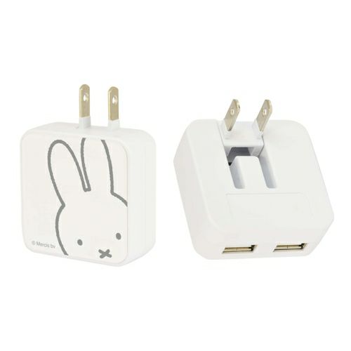 ミッフィー Usb2ポート Acアダプタ Wh Mf 139wh キャラモール ドリぽけ
