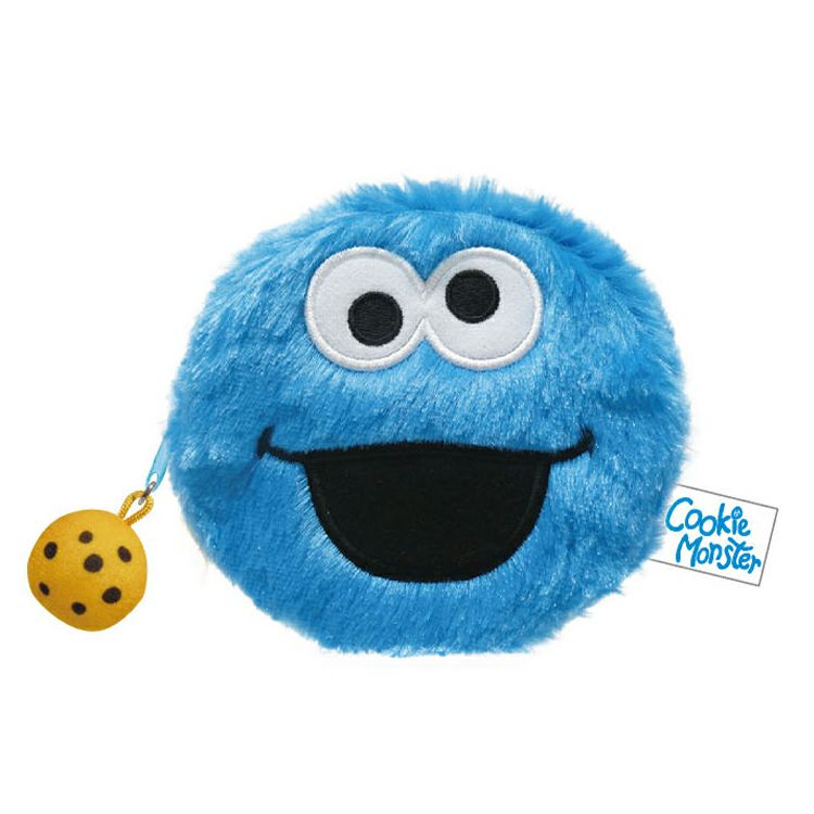 セサミストリート】ぬいぐるみフェイスポーチ（クッキーモンスター）SS