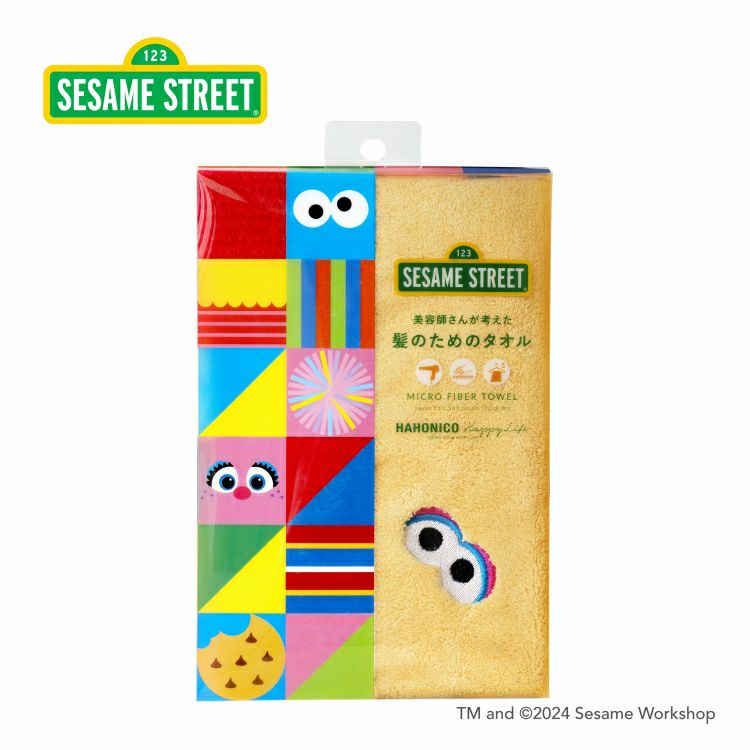 セサミストリート】ハホニコ ヘアドライマイクロファイバータオル