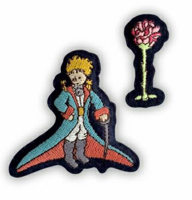 星の王子さま】刺繍ブローチ2個セット（マントの王子さま/バラ）LPP